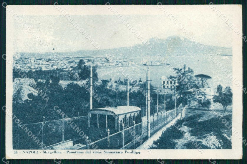 Napoli Città Mergellina Funicolare Vesuvio ABRASA cartolina MX8255 – fronte
