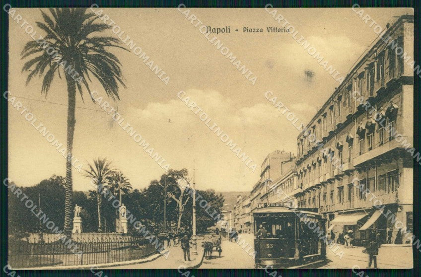 Napoli Città Piazza Vittoria Tram cartolina MX8260 – fronte