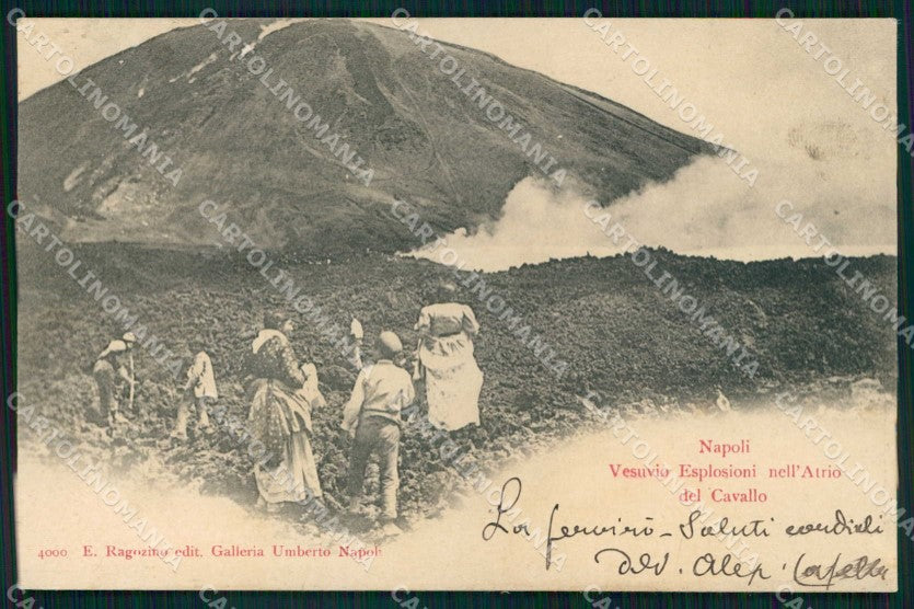 Napoli Città Vesuvio Esplosioni Atrio Cavallo Ragozino 4000 cartolina MX8272 – fronte