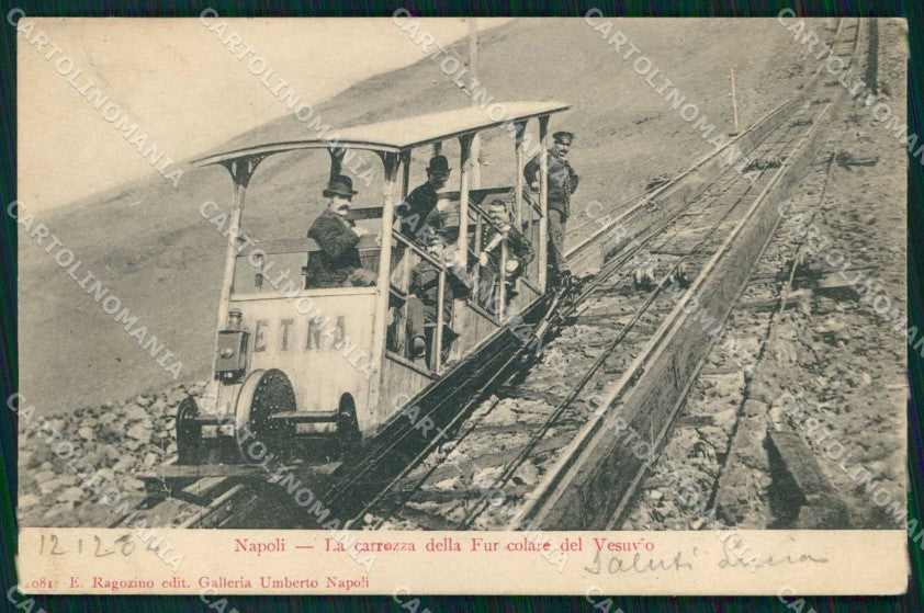 Napoli Città Funicolare Vesuvio Carrozza Ragozino 4081 cartolina MX8281 – fronte