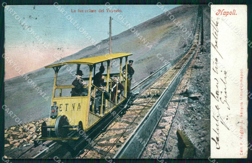 Napoli Città Funicolare Vesuvio Carrozza Ragozino 2719 cartolina MX8283 – fronte