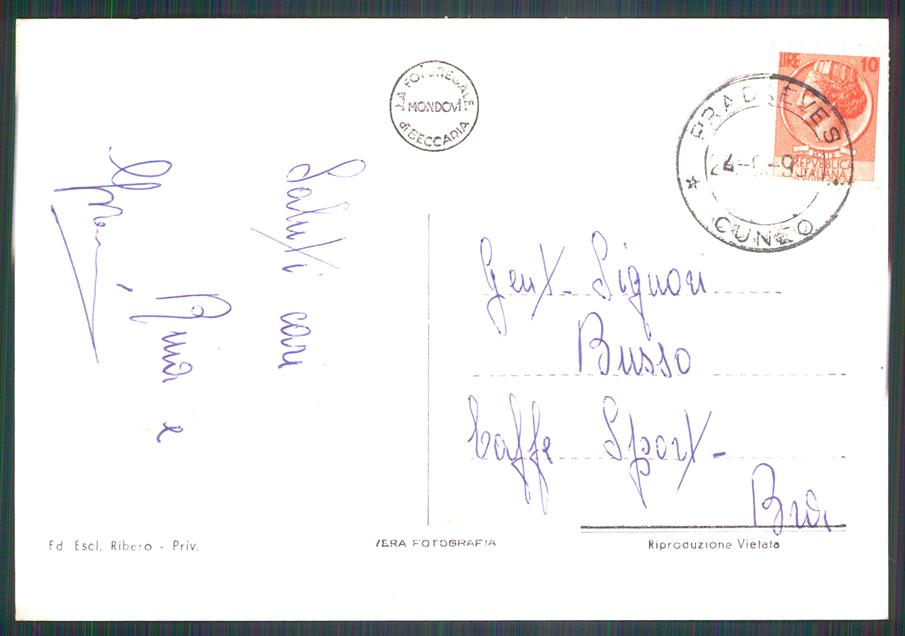 Cuneo Pradleves Municipio Foto FG cartolina MZ0015 – retro