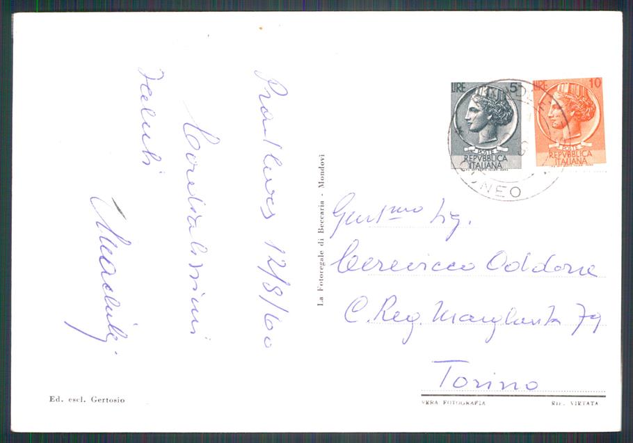 Cuneo Pradleves Municipio Foto FG cartolina MZ0018 – retro