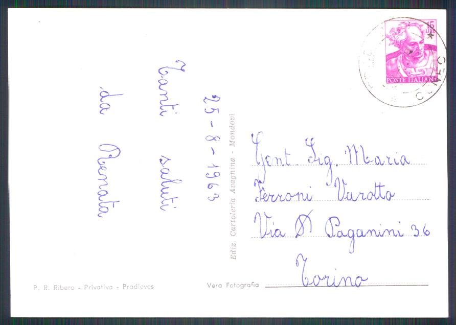 Cuneo Pradleves Auto Foto FG cartolina MZ0021 – retro