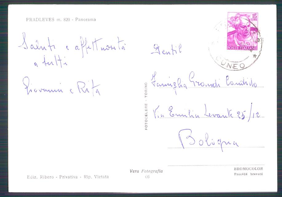 Cuneo Pradleves PIEGHINA Foto FG cartolina MZ0035 – retro