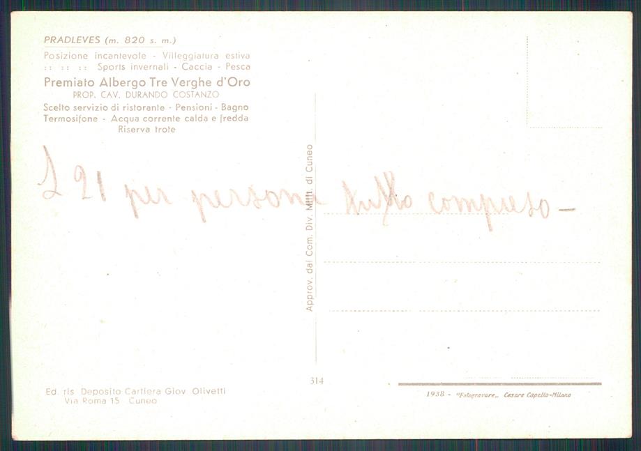 Cuneo Pradleves FG cartolina MZ0043 – retro