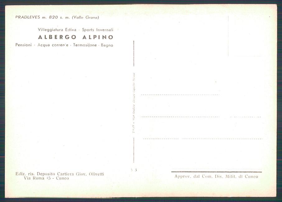 Cuneo Pradleves FG cartolina MZ0046 – retro