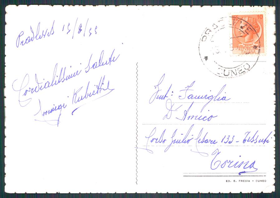 Cuneo Pradleves PIEGHINA FG cartolina MZ0049 – retro