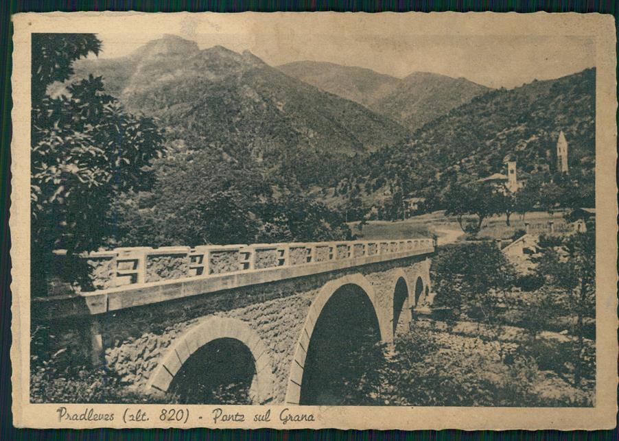 Cuneo Pradleves Ponte sul Grana FG cartolina MZ0051 – fronte