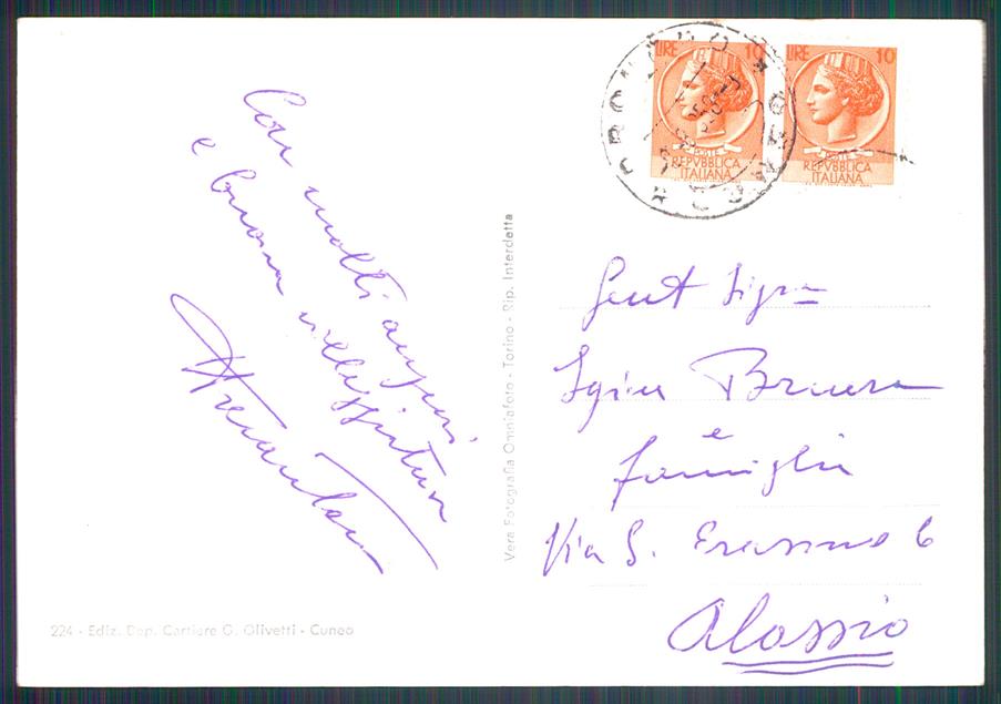 Cuneo Castelmagno Chiappi Santuario Foto FG cartolina MZ0062 – retro