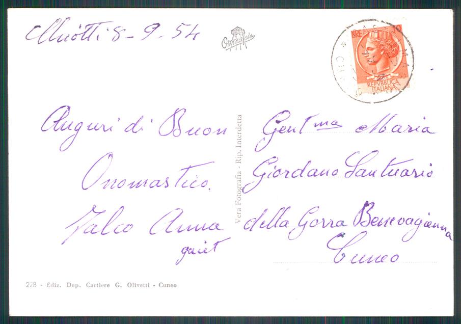 Cuneo Castelmagno Chiotti Foto FG cartolina MZ0063 – retro