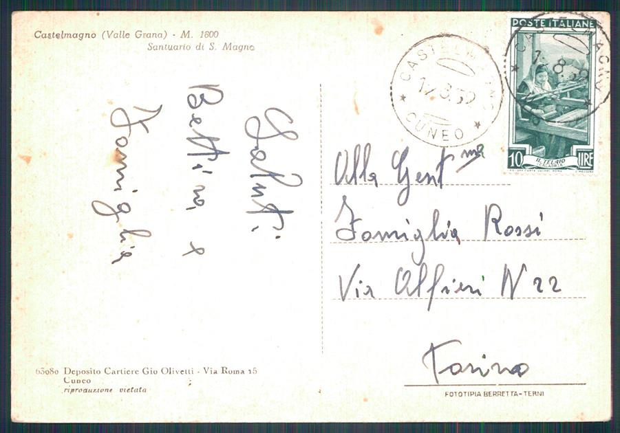 Cuneo Castelmagno Santuario FG cartolina MZ0070 – retro