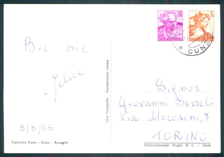 Cuneo Roburent Lago di Foto FG cartolina MZ0075 – retro