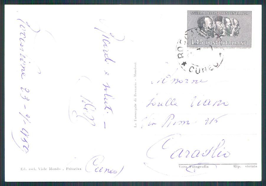 Cuneo Roccavione Foto FG cartolina MZ0079 – retro