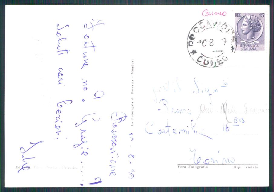 Cuneo Roccavione Foto FG cartolina MZ0080 – retro