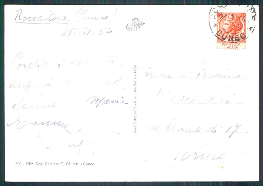 Cuneo Roccavione Foto FG cartolina MZ0081 – retro