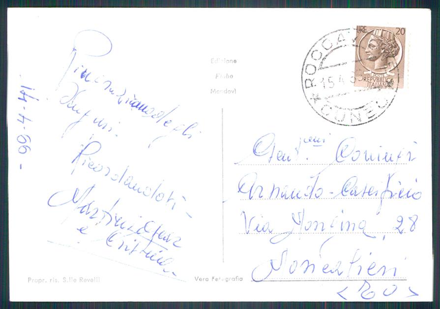 Cuneo Roccavione Auto Foto FG cartolina MZ0090 – retro