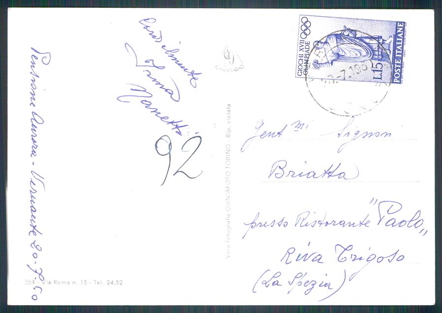 Cuneo Vernante Santuario Foto FG cartolina MZ0115 – retro