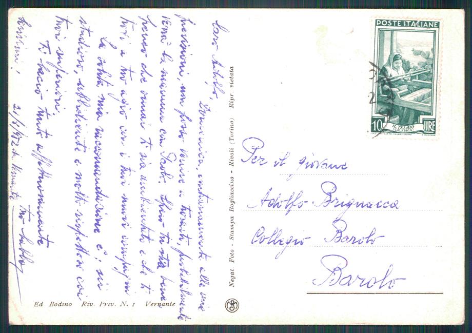 Cuneo Vernante STRAPPINO PIEGA ABRASA FG cartolina MZ0120 – retro