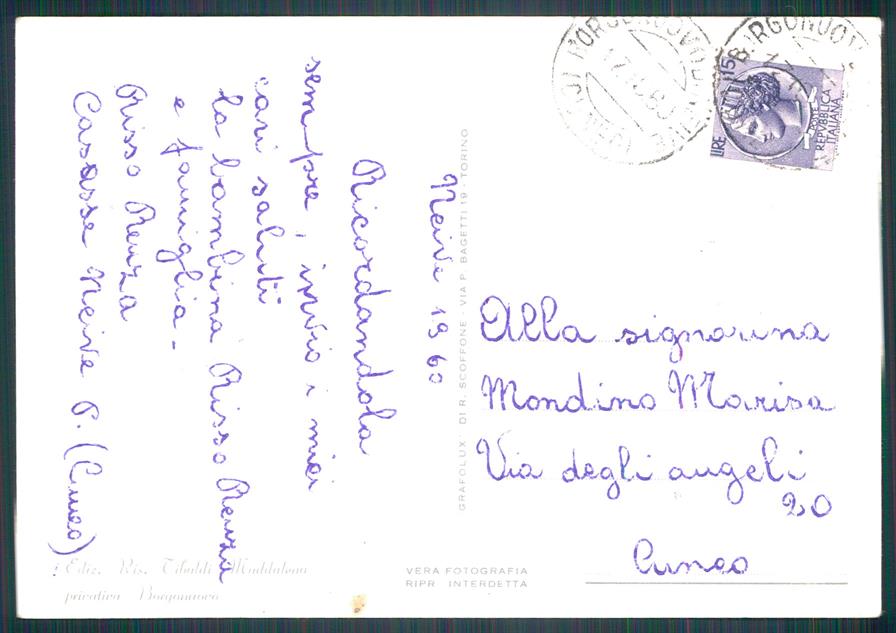 Cuneo Neive Borgonuovo Foto FG cartolina MZ0123 – retro