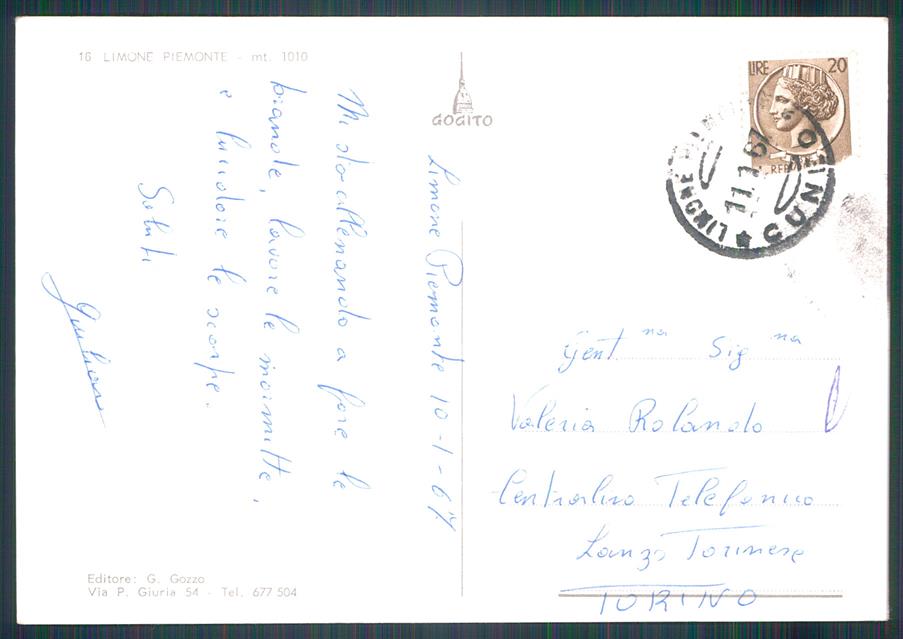 Cuneo Limone Piemonte Saluti da Foto FG cartolina MZ0124 – retro