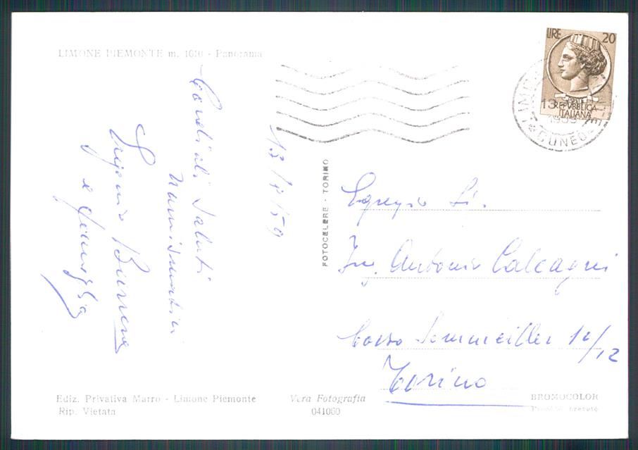 Cuneo Limone Piemonte Foto FG cartolina MZ0125 – retro
