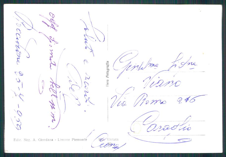 Cuneo Limone Piemonte ABRASA Foto FG cartolina MZ0126 – retro