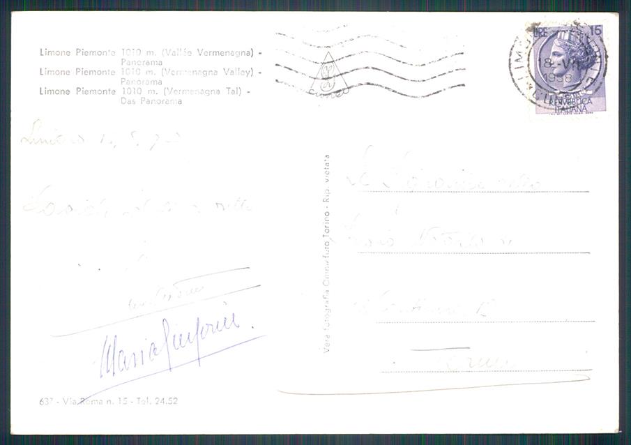 Cuneo Limone Piemonte Foto FG cartolina MZ0130 – retro