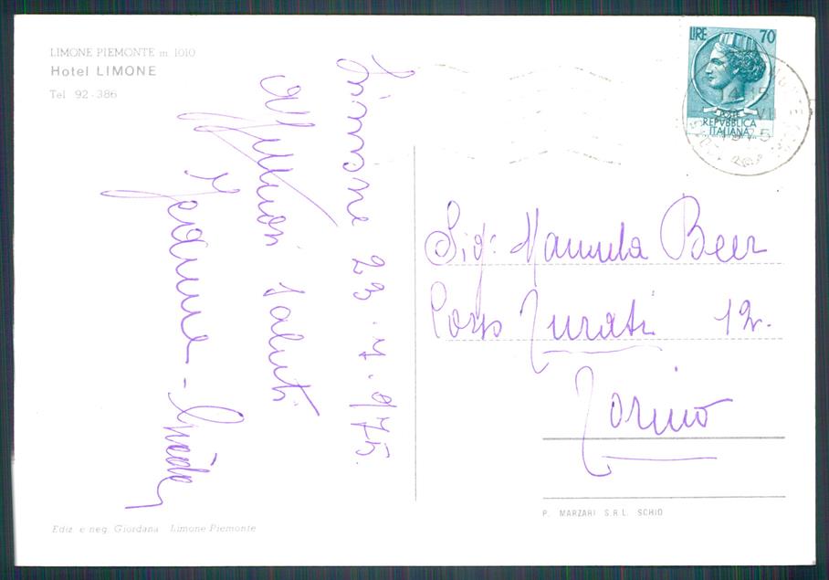 Cuneo Limone Piemonte Foto FG cartolina MZ0135 – retro