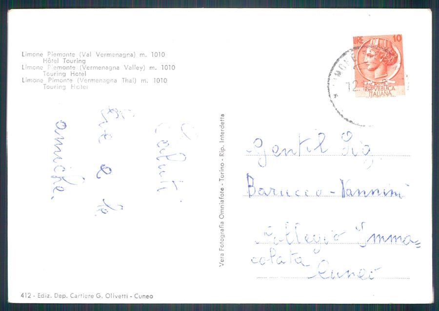Cuneo Limone Piemonte PIEGHINA Foto FG cartolina MZ0136 – retro
