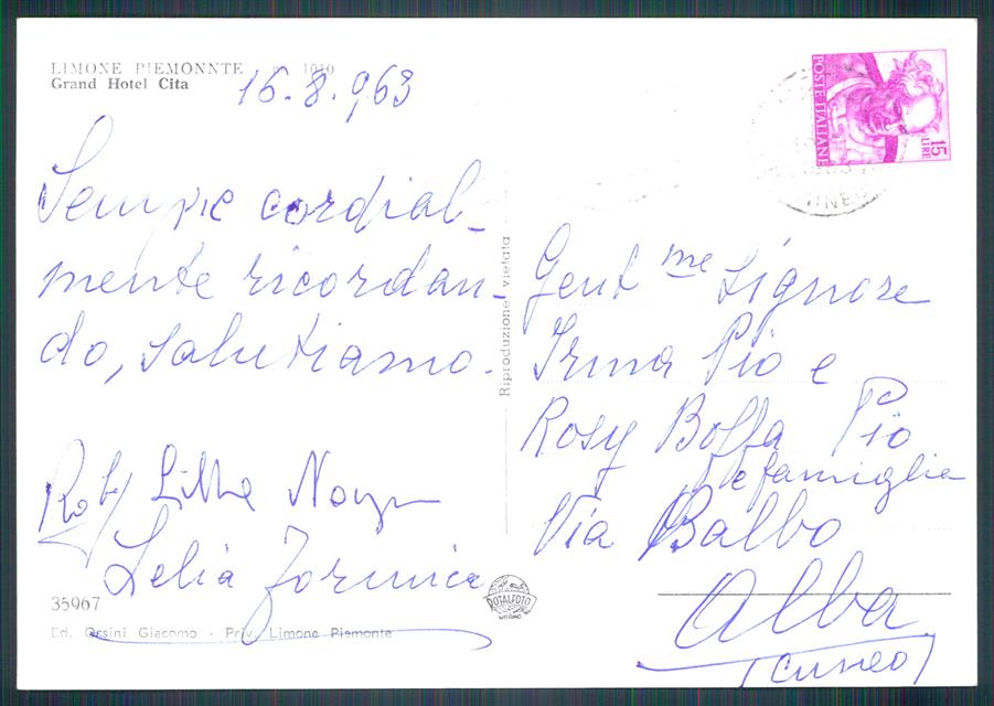 Cuneo Limone Piemonte Auto Foto FG cartolina MZ0137 – retro