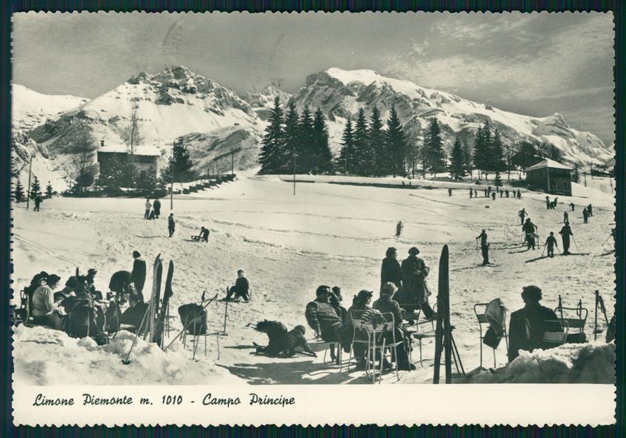 Cuneo Limone Piemonte Nevicata Sci Foto FG cartolina MZ0156 – fronte