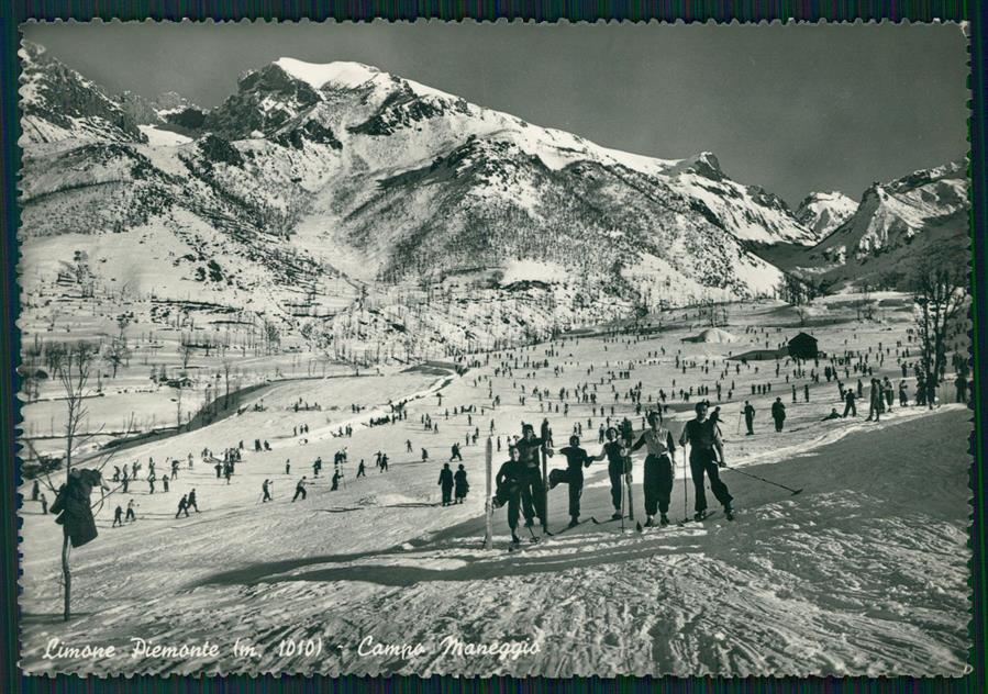 Cuneo Limone Piemonte Nevicata Sci Foto FG cartolina MZ0160 – fronte