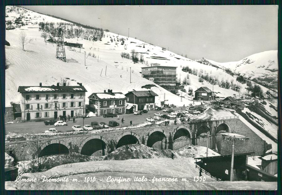 Cuneo Limone Piemonte Confine Francese Nevicata Foto FG cartolina MZ0186 – fronte