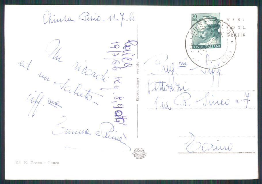Cuneo Chiusa di Pesio Auto Foto FG cartolina MZ0246 – retro