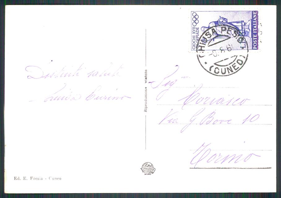 Cuneo Chiusa di Pesio PIEGHINA Foto FG cartolina MZ0248 – retro