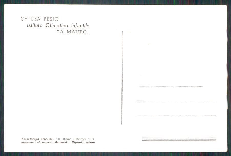 Cuneo Chiusa di Pesio Istituto Climatico Infantile Foto FG cartolina MZ0250 – retro