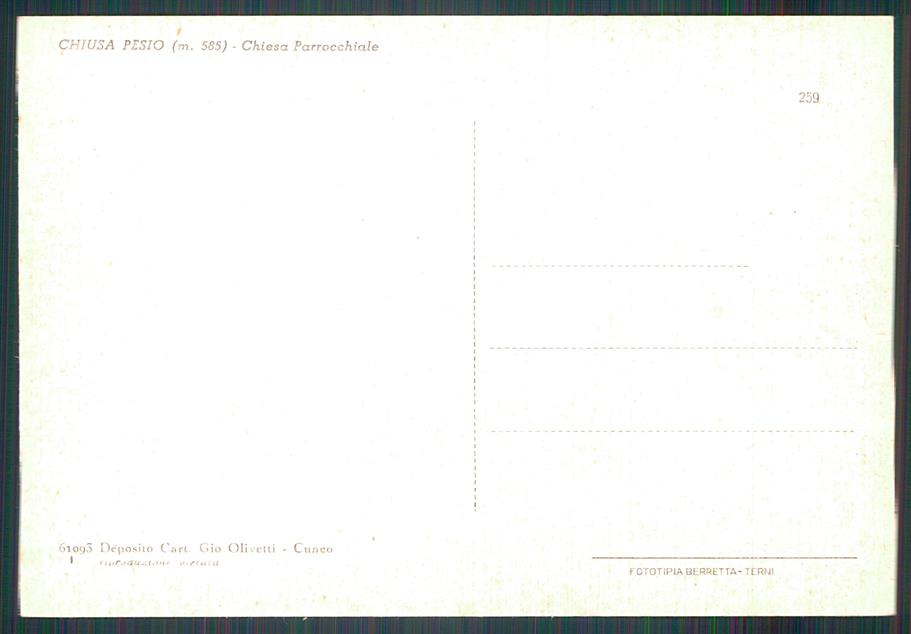 Cuneo Chiusa di Pesio FG cartolina MZ0253 – retro
