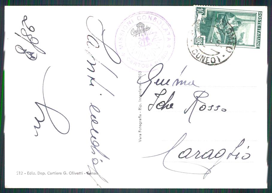 Cuneo Chiusa di Pesio Certosa di Foto FG cartolina MZ0263 – retro