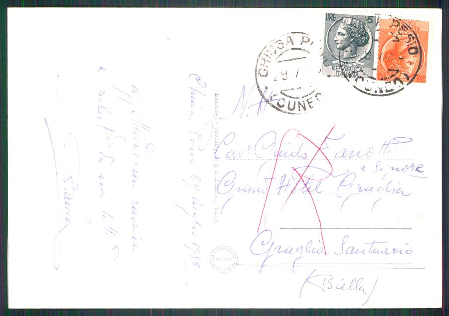 Cuneo Chiusa di Pesio Piano delle Gorre Monte Miranda Foto FG cartolina MZ0272 – retro