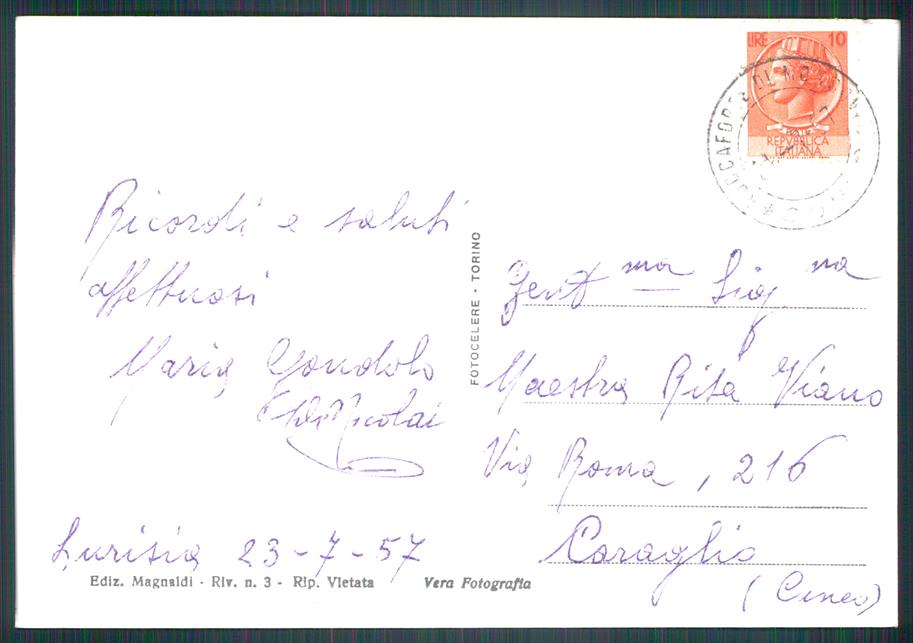 Cuneo Roccaforte Mondovì Lurisia Foto FG cartolina MZ0282 – retro