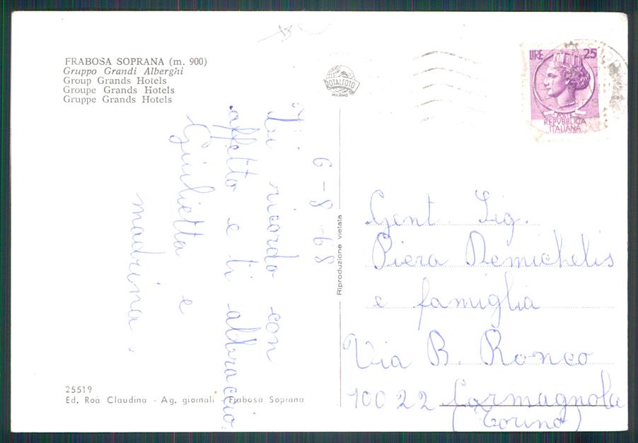 Cuneo Frabosa Sottana Auto Foto FG cartolina MZ0304 – retro