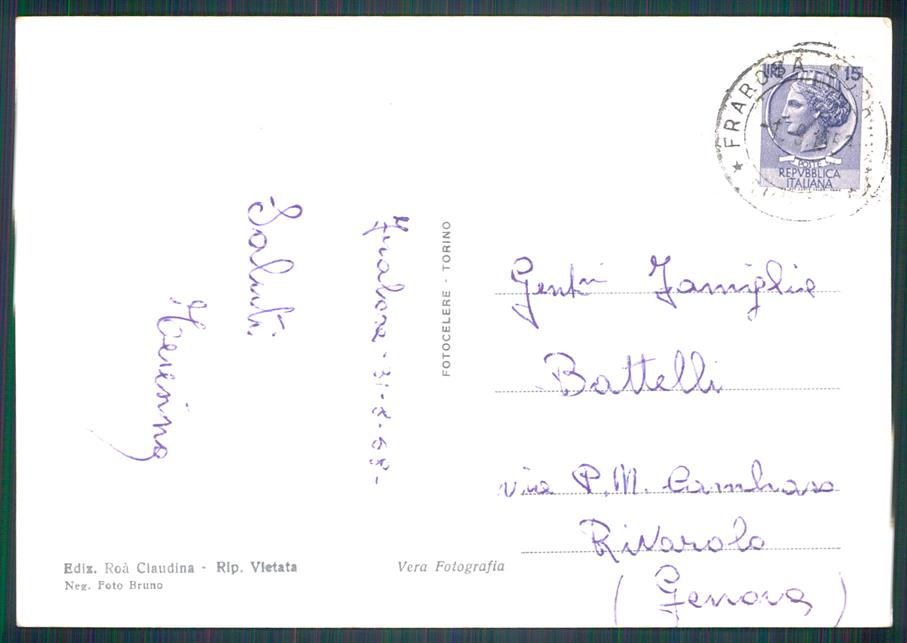 Cuneo Frabosa Sottana Seggiovia al Monte Moro Foto FG cartolina MZ0305 – retro