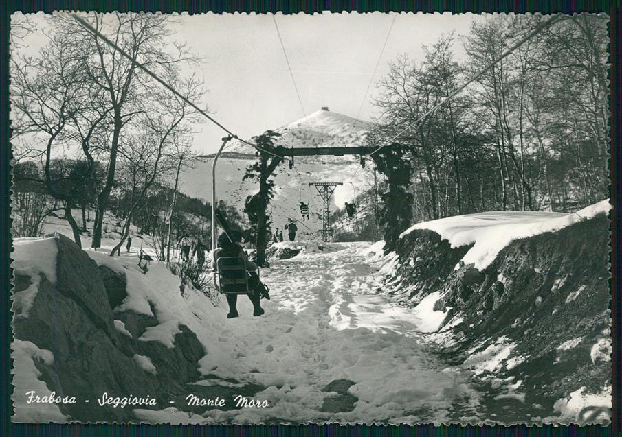 Cuneo Frabosa Sottana Nevicata Sci Seggiovia Foto FG cartolina MZ0307 – fronte