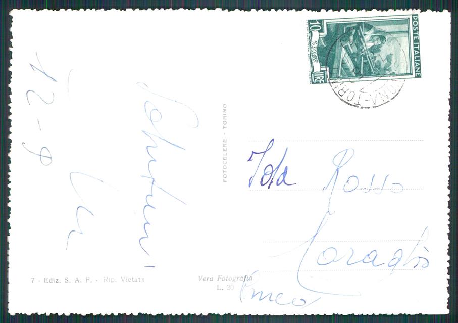 Cuneo Frabosa Sottana Nevicata Sci Seggiovia Foto FG cartolina MZ0307 – retro