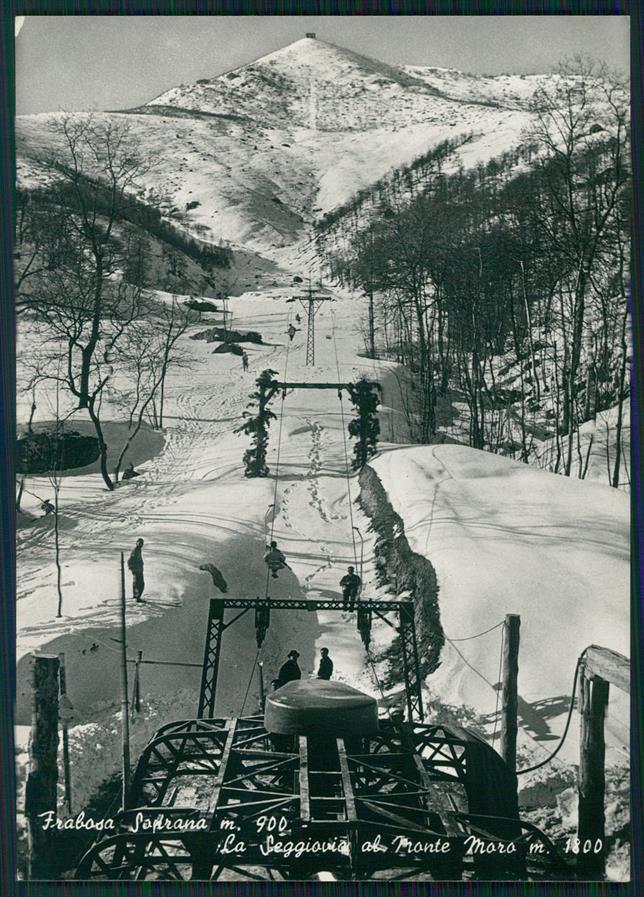 Cuneo Frabosa Sottana Nevicata Sci Seggiovia Foto FG cartolina MZ0308 – fronte