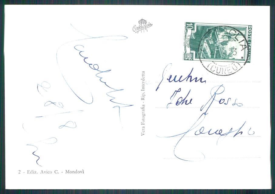 Cuneo Frabosa Sottana Bossea Foto FG cartolina MZ0319 – retro