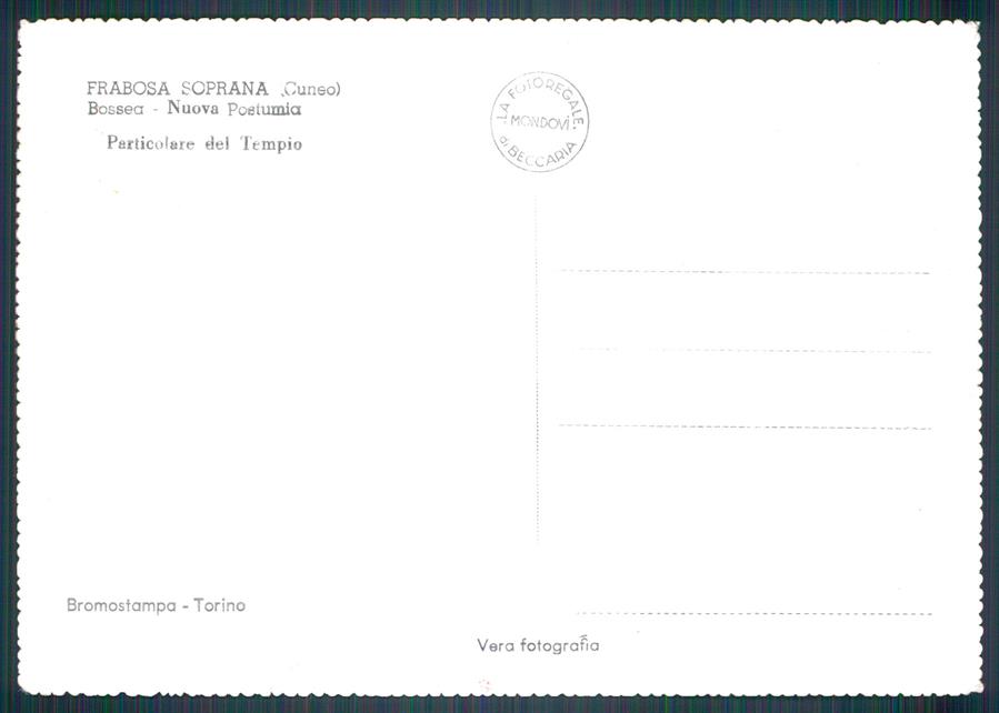 Cuneo Frabosa Sottana Grotte di Bossea PIEGHE Foto FG cartolina MZ0323 – retro