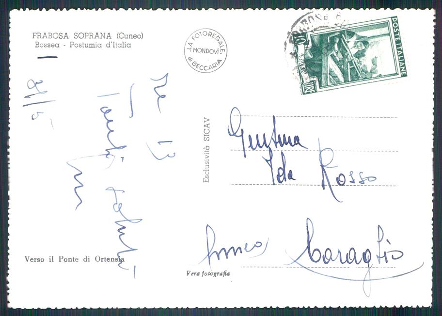 Cuneo Frabosa Sottana Grotte di Bossea Foto FG cartolina MZ0324 – retro