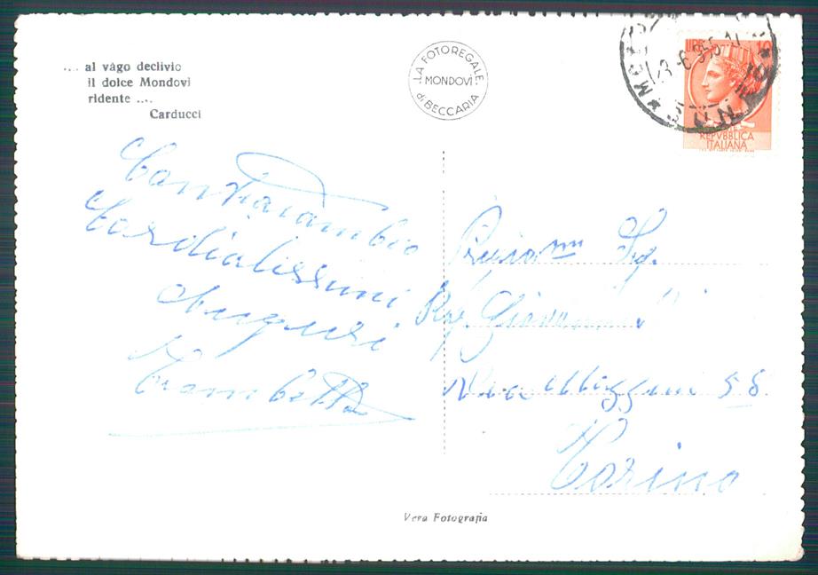 Cuneo Mondovì Carducci ABRASA Foto FG cartolina MZ0342 – retro